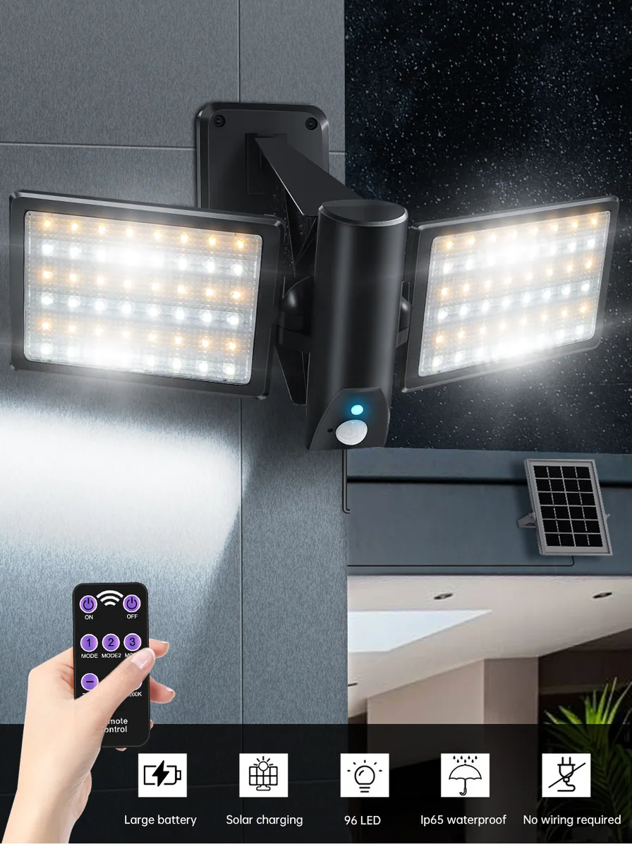 PIR motion sensor solar wall light